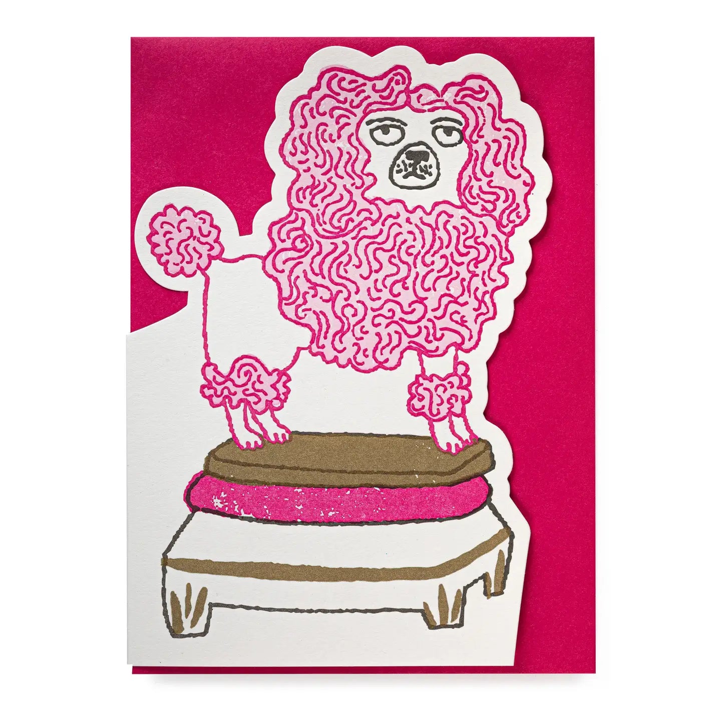 Poodle Cut-Out Greeting Card