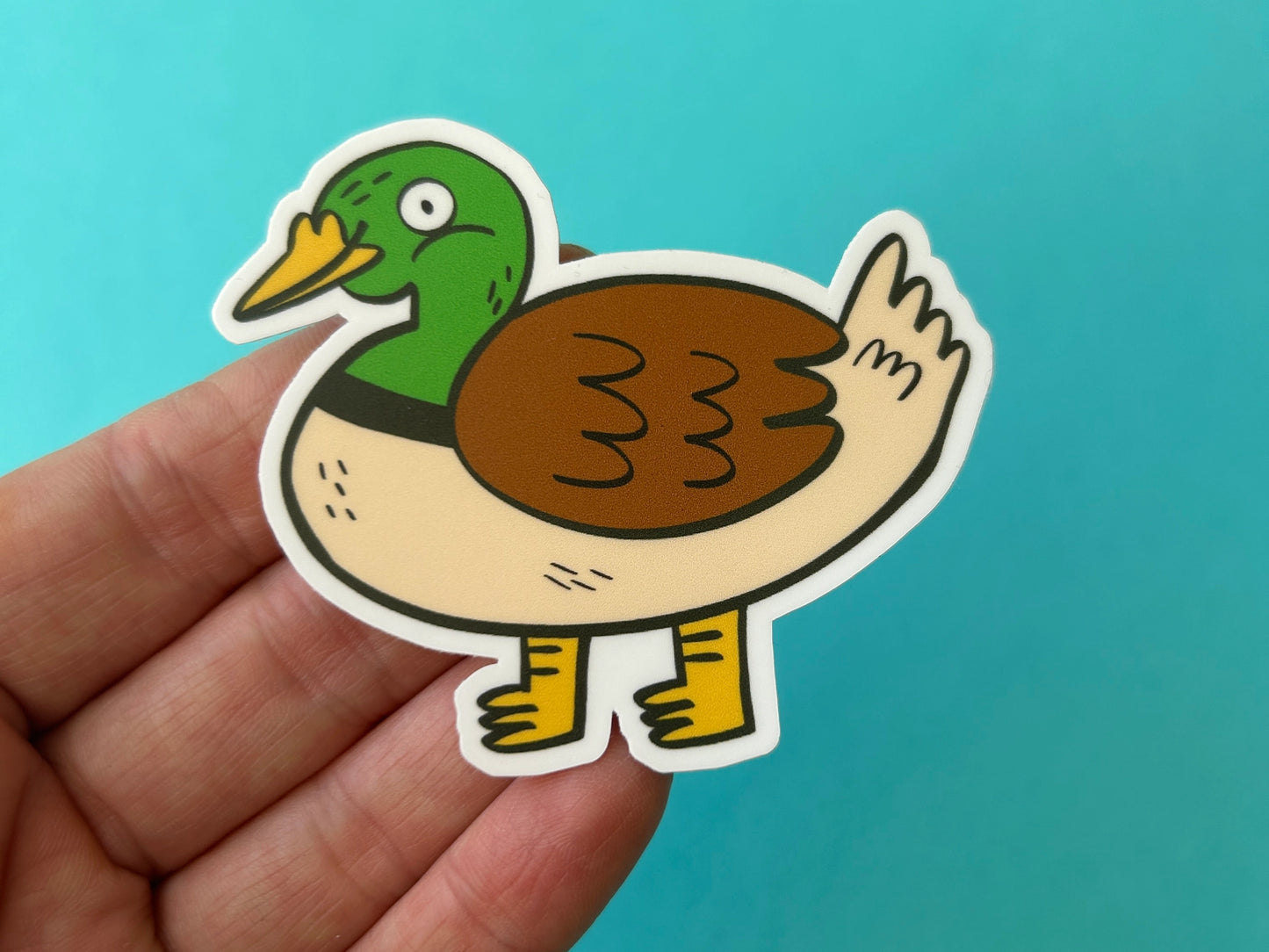 Happy Duck Vinyl Sticker