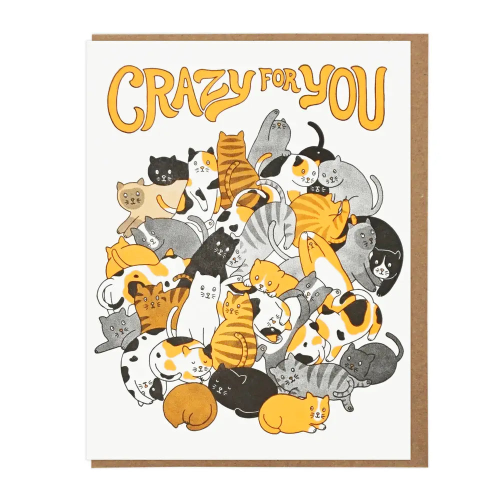 Crazy For You Cats Greeting Card