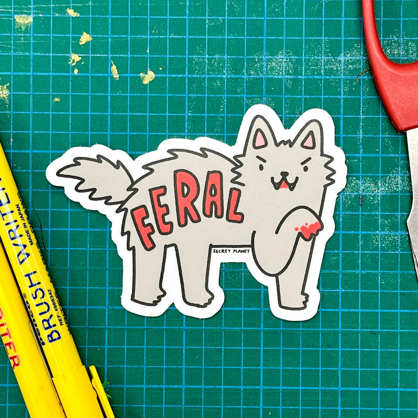 Feral Cat Vinyl Sticker