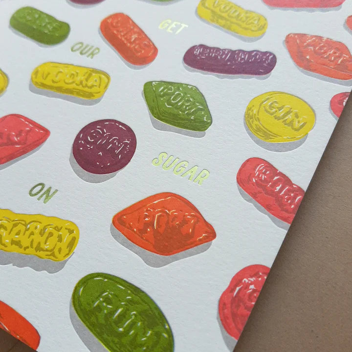 Gummy Sugar On Greeting Card