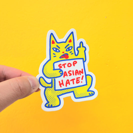 Stop Asian Hate! Cat Vinyl Sticker