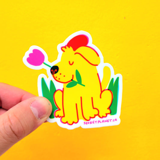 Flower Dog Sticker