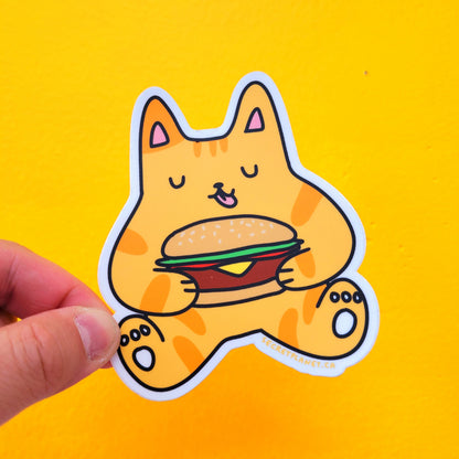 Burger Cat Vinyl Sticker