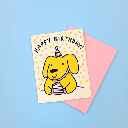 Cake Time Dog Birthday Greeting Card