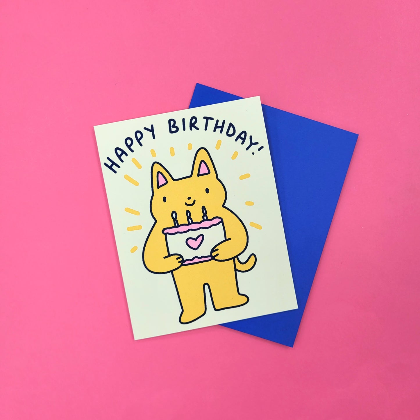 Cake Time Cat Birthday Greeting Card