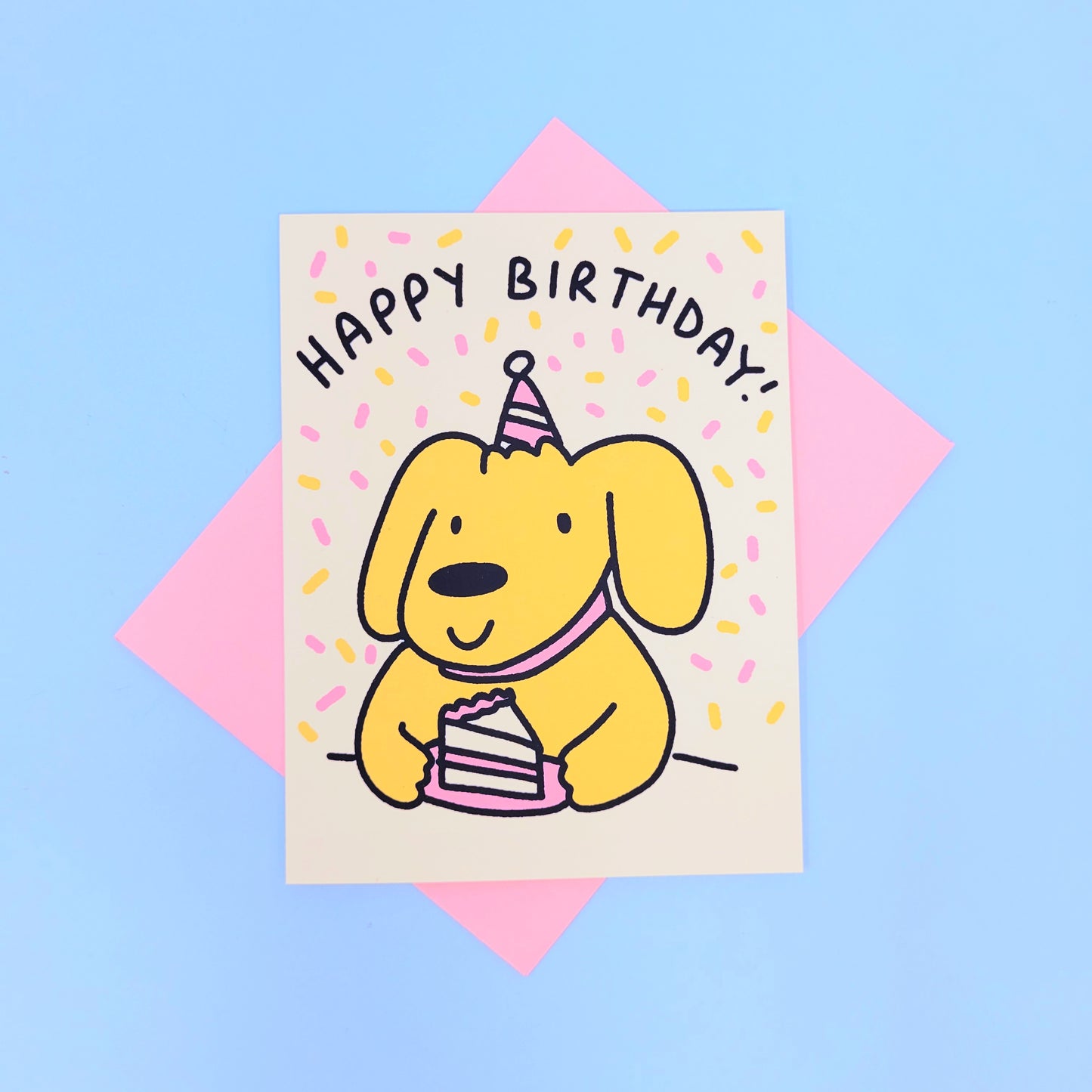 Cake Time Dog Birthday Greeting Card