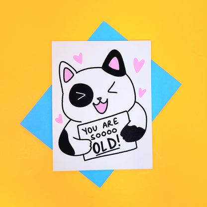 You Are So Old Cat Birthday Greet Card