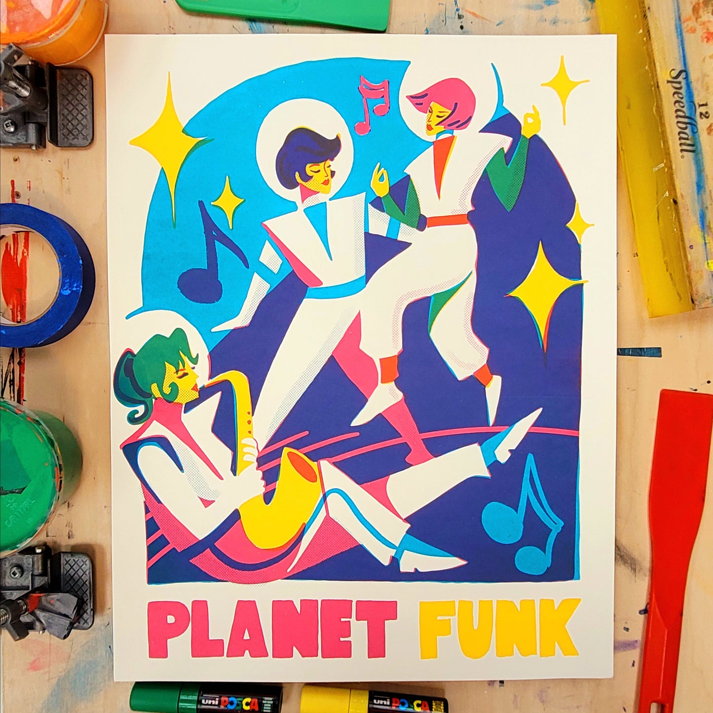 Planet Funk Screen Printed Poster