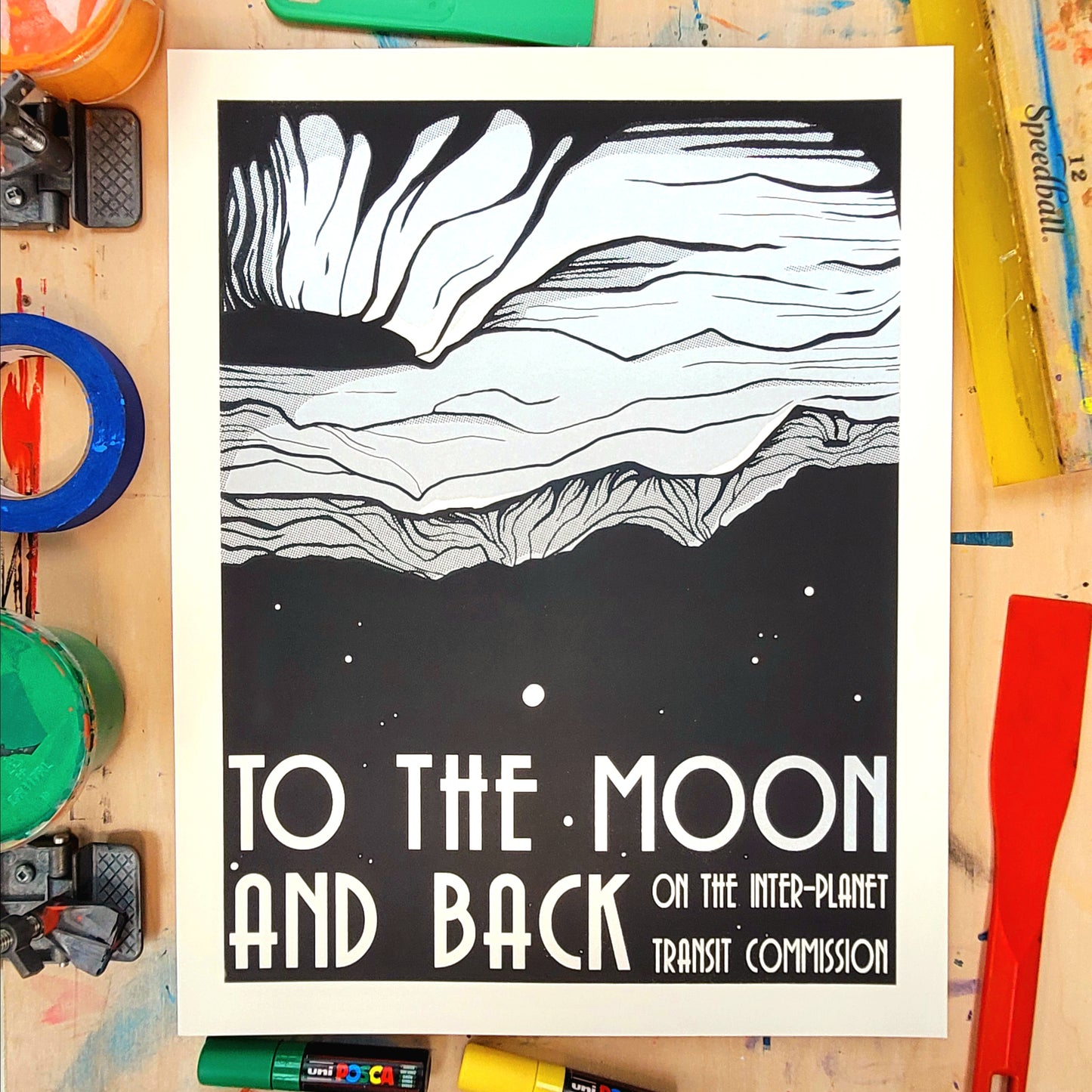 To The Moon and Back Screen Printed Poster