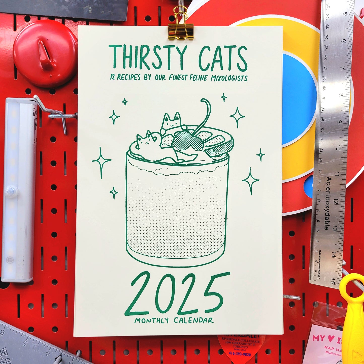 Thirsty Cats 2025 Monthly Calendar