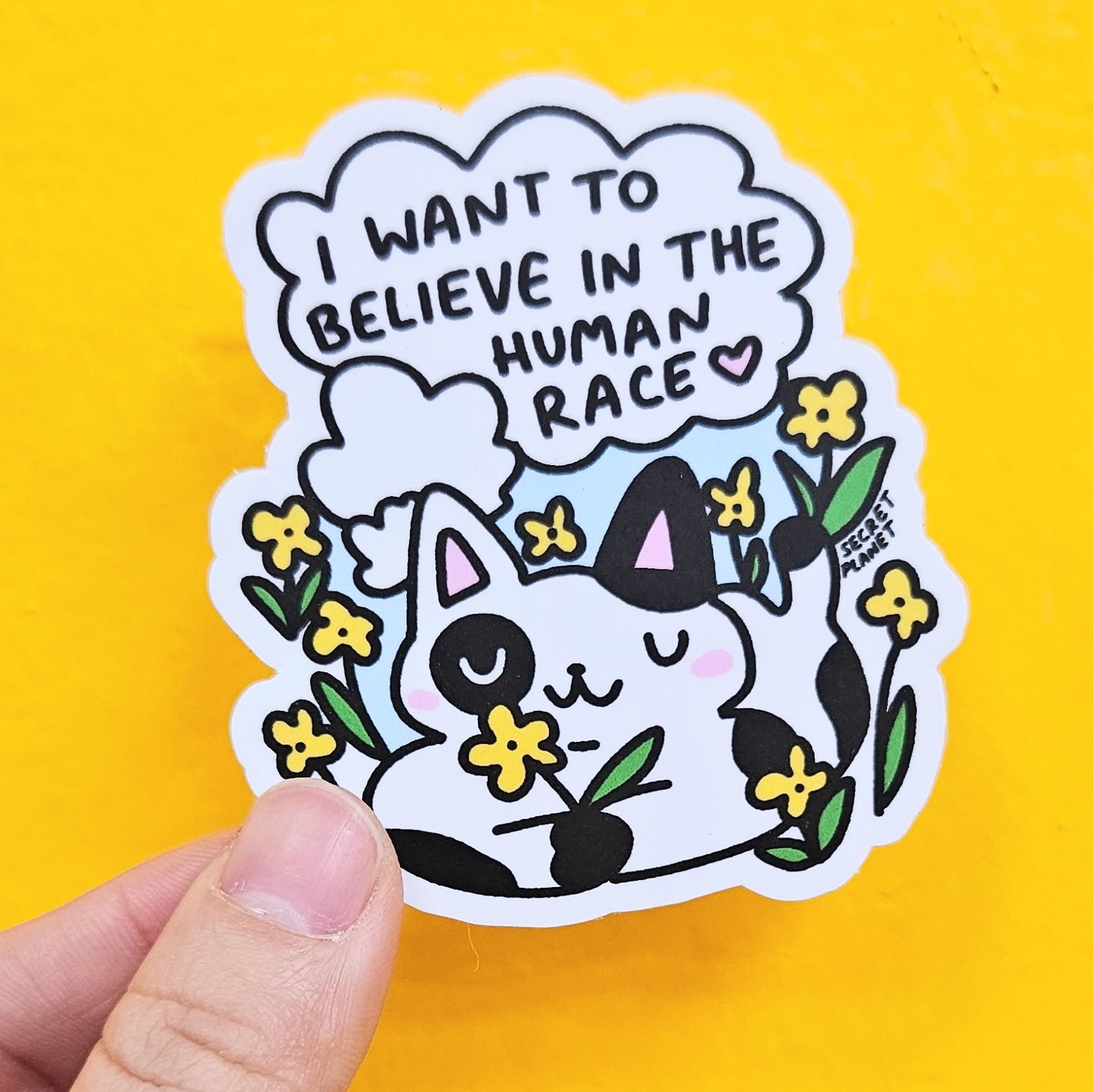 I Want To Believe Cat Vinyl Sticker