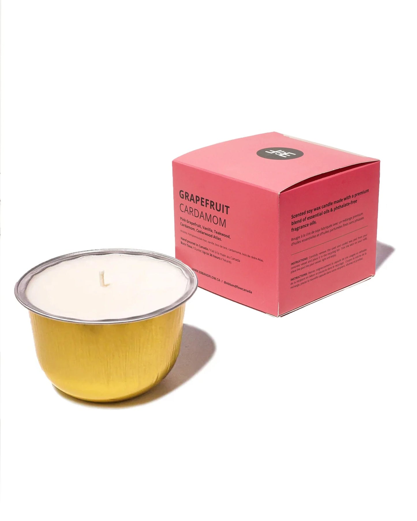 Grapefruit Cardamom Refillable Concrete Candle