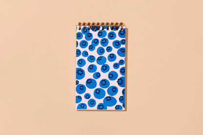 Blueberries Letterpress Spiral Pocket Size Notebook