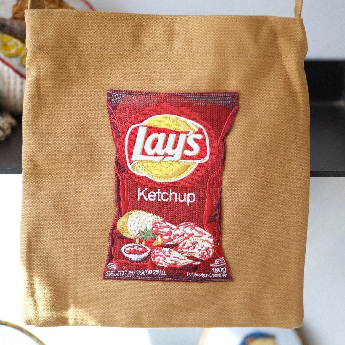 Iron-On 6” X 4” Embroidered “Lay’S Ketchup” Patch