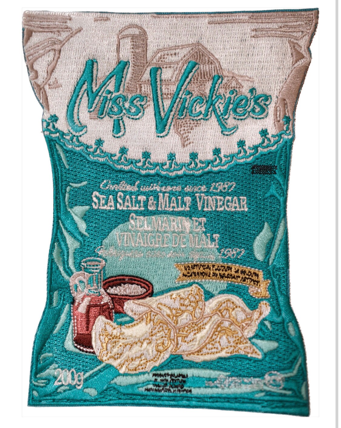 Iron-On 6” X 4” Embroidered “Miss Vicky’S Salt & Vinegar”