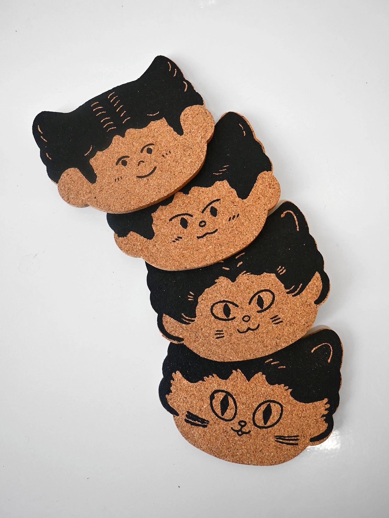 Cat Person Cork Coasters (Set of 4)