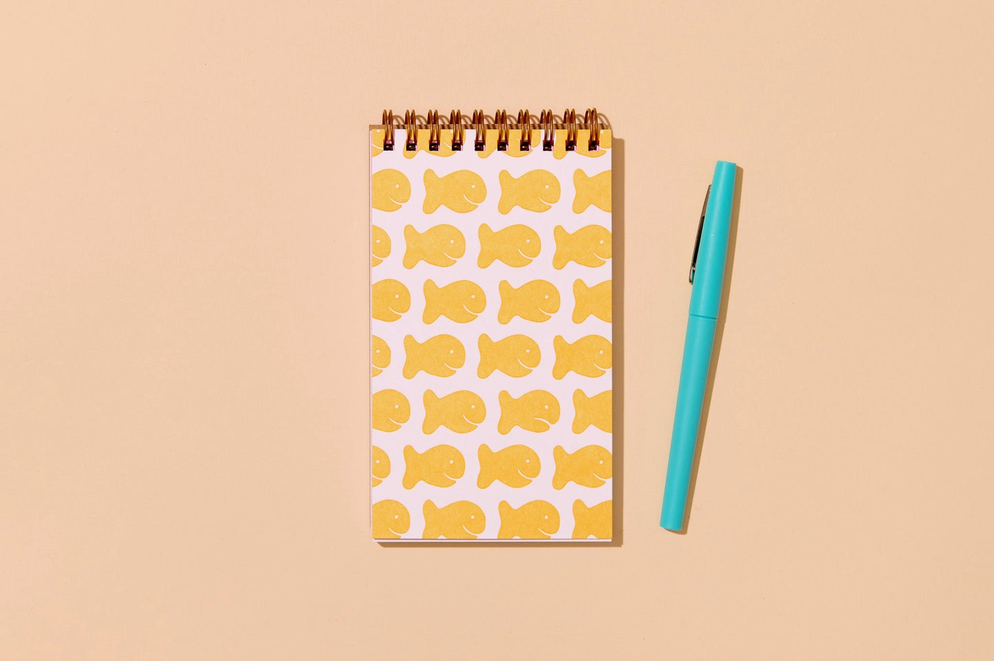 Goldfish Crackers Letterpress Spiral Pocket Size Notebook