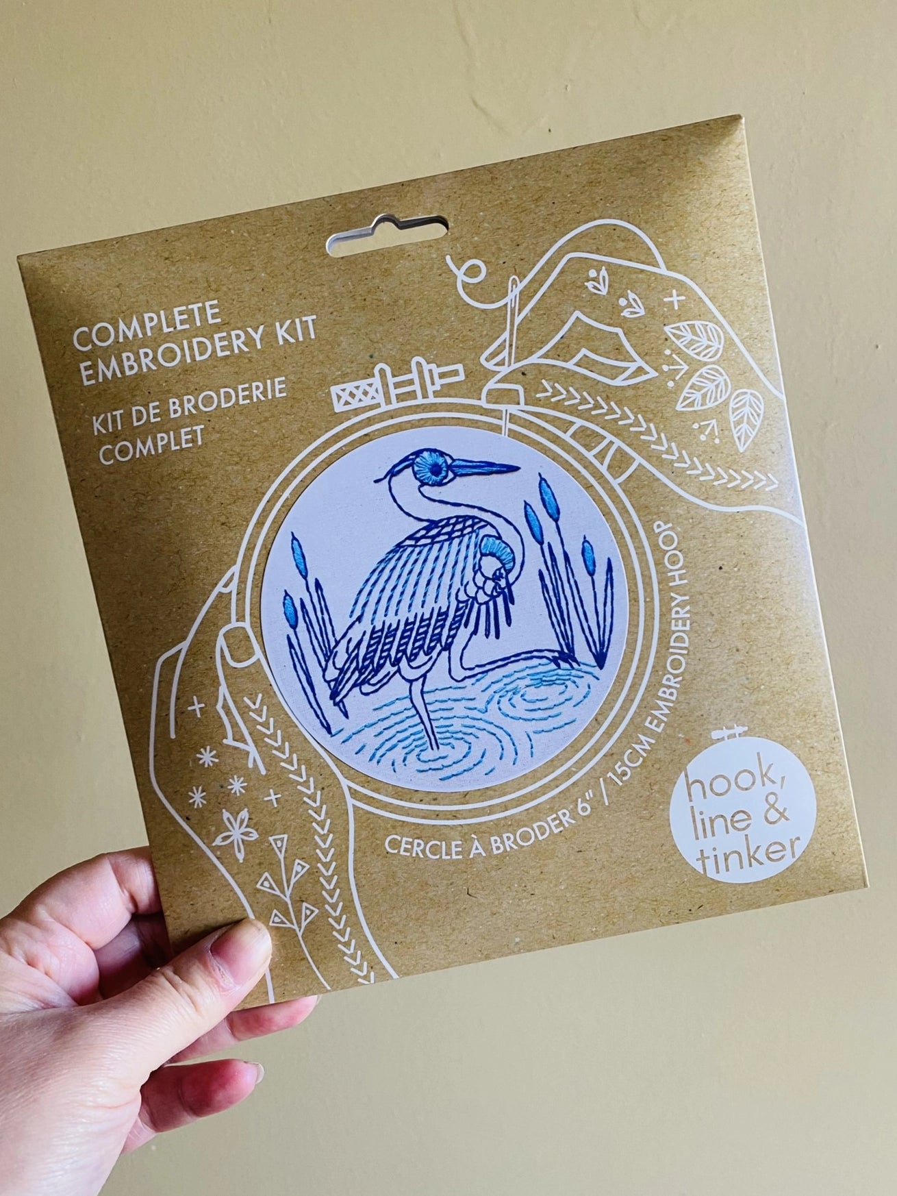 DIY Blue Heron Complete Embroidery Kit