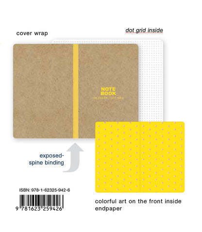 teNeues Kraft and Yellow Small Bullet Journal with Dot-Grid Pages