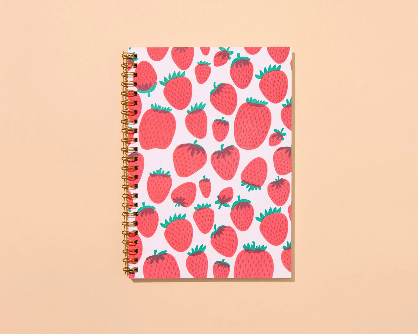 Strawberry Letterpress Spiral Notebook