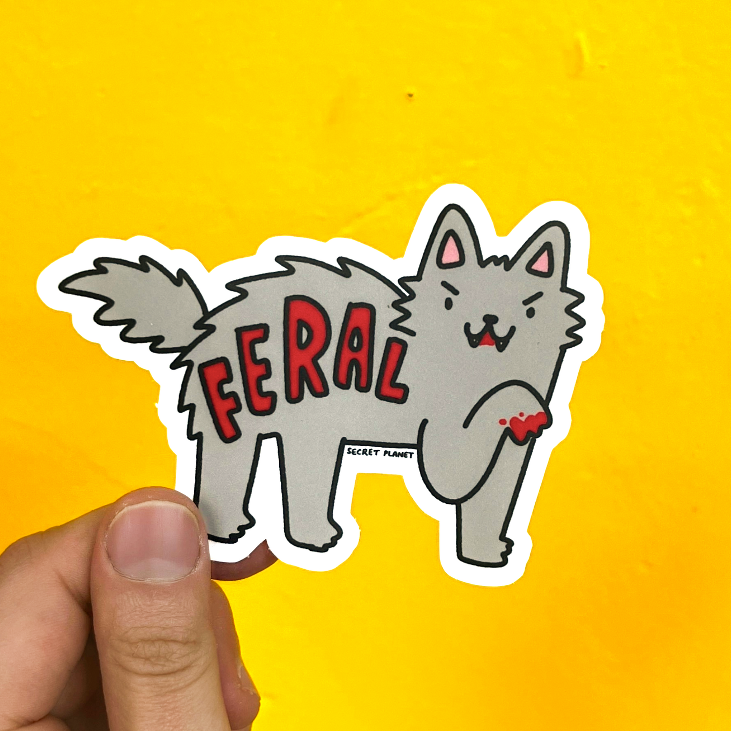 Feral Cat Vinyl Sticker