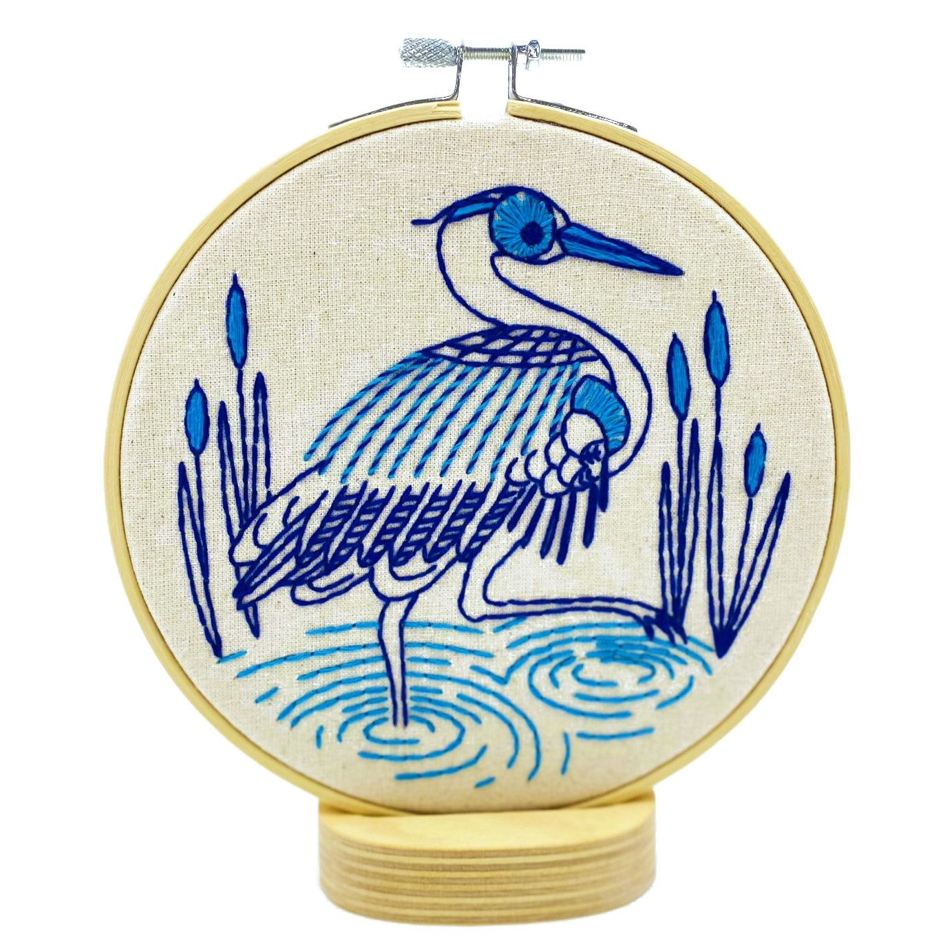 DIY Blue Heron Complete Embroidery Kit