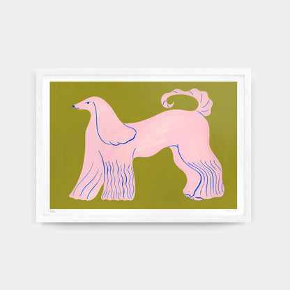 Pink Afghan Hound Print