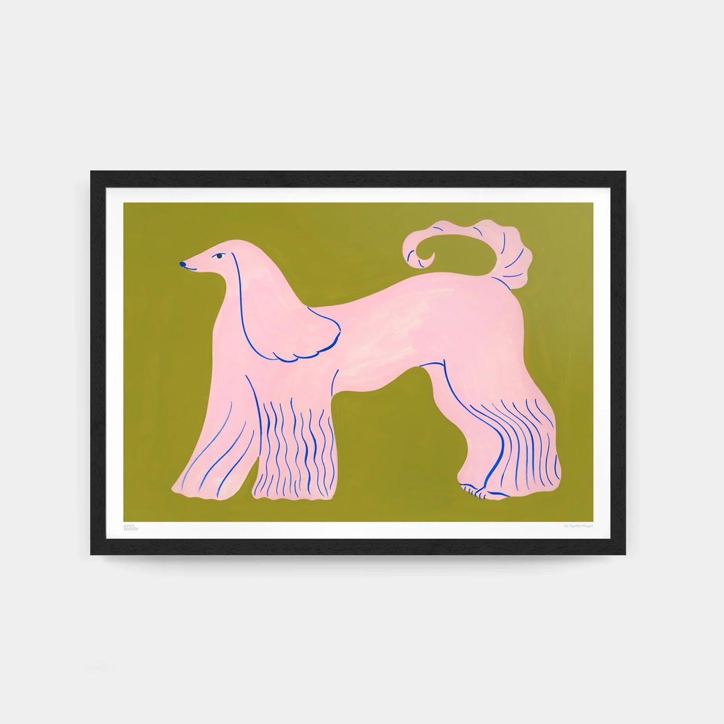 Pink Afghan Hound Print