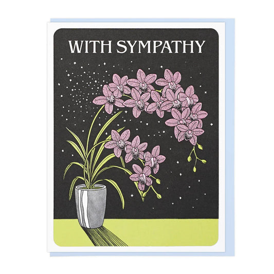 With Sympathy Orchids Greeting Card