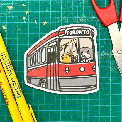 Toronto Streetcar Cats Vinyl Sticker