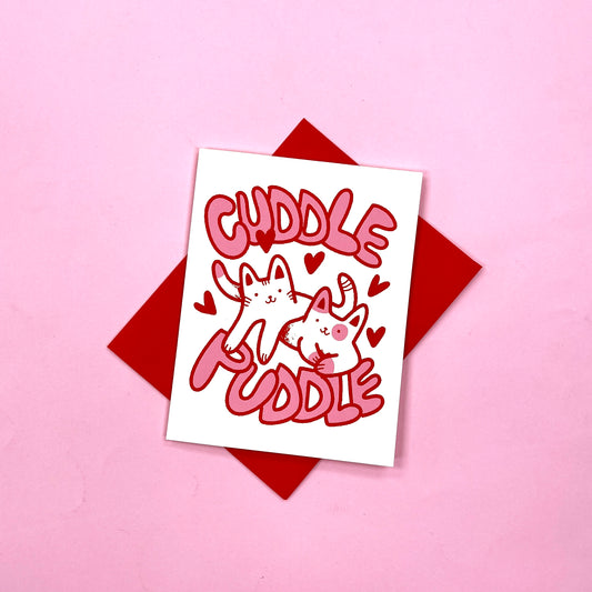 Cuddle Puddle Valentines Card