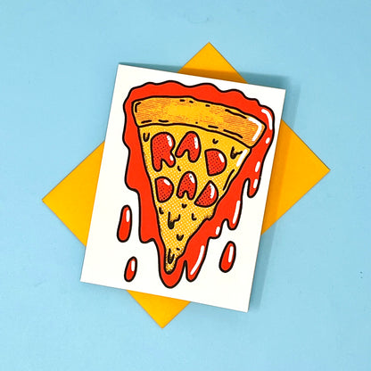 Rad Dad Drippy Pizza Slice Greeting Card