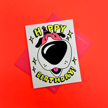 Birthday Dog Super Zoom Greeting Card