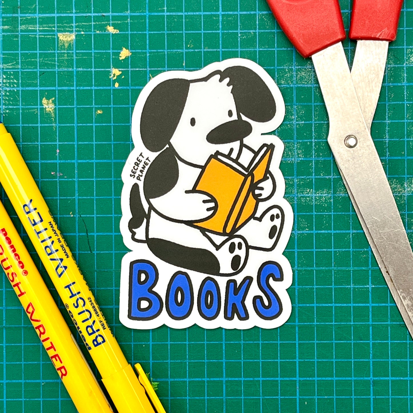 Books Dog Vinyl Sticker