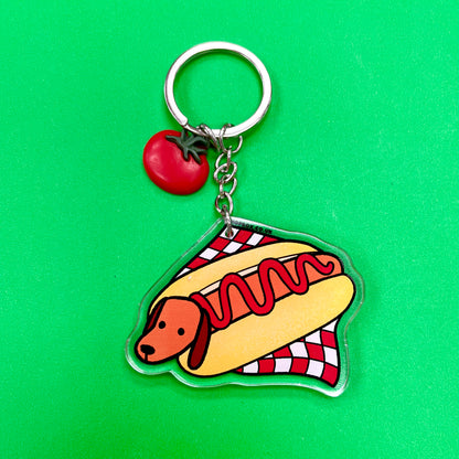 Hotdog & Tomato Keychain