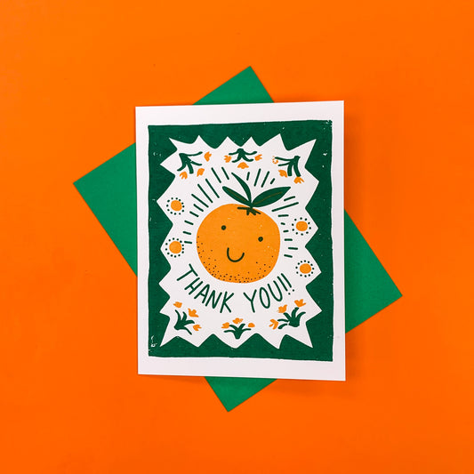 Orange Thank You!! Greeting Card