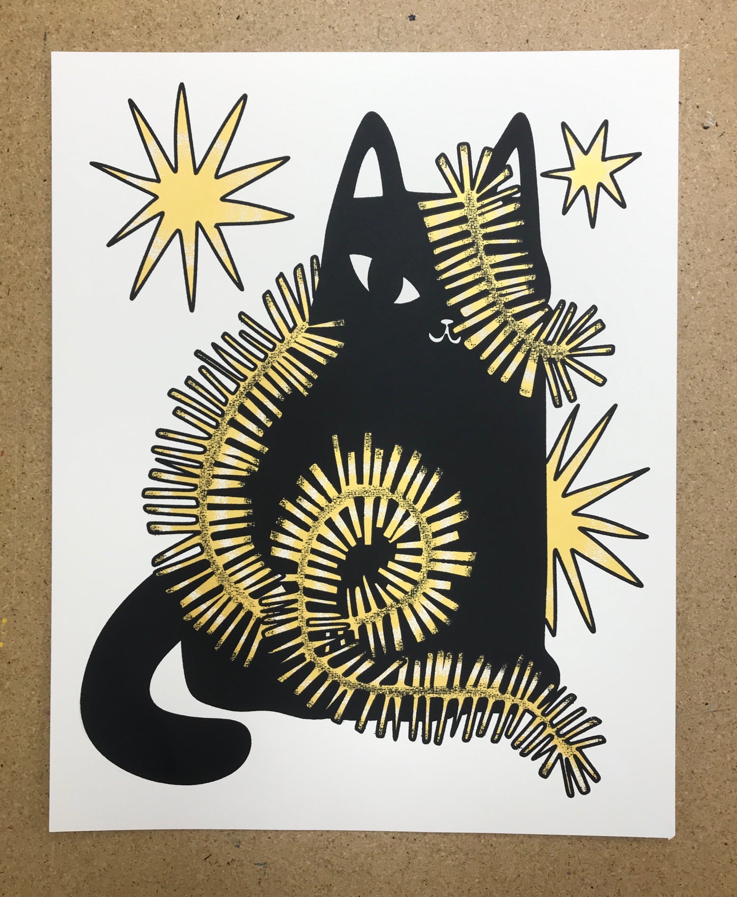 Tinsel Cat Screen Printed Poster