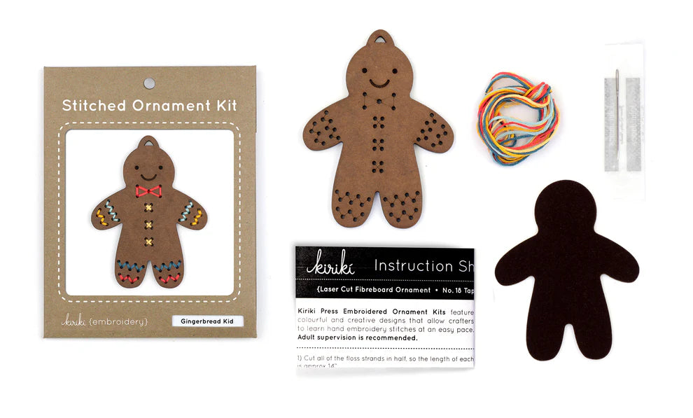 Gingerbread Kid DIY Stitched Ornament Kit