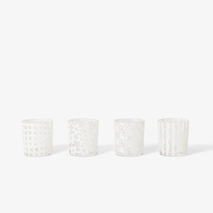 Dusen Dusen Pattern Glasses (White)