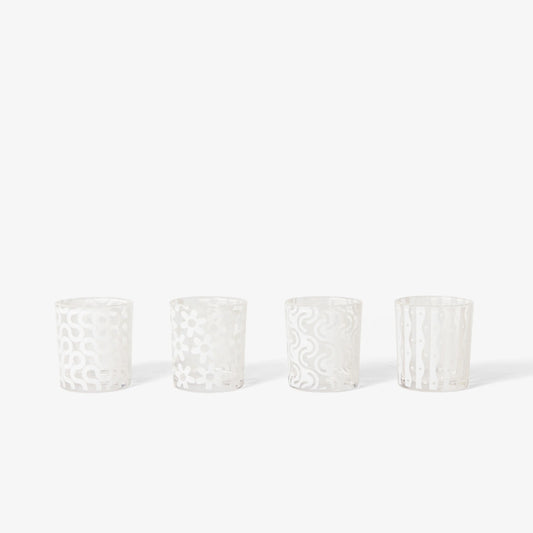 Dusen Dusen Pattern Glasses (White)