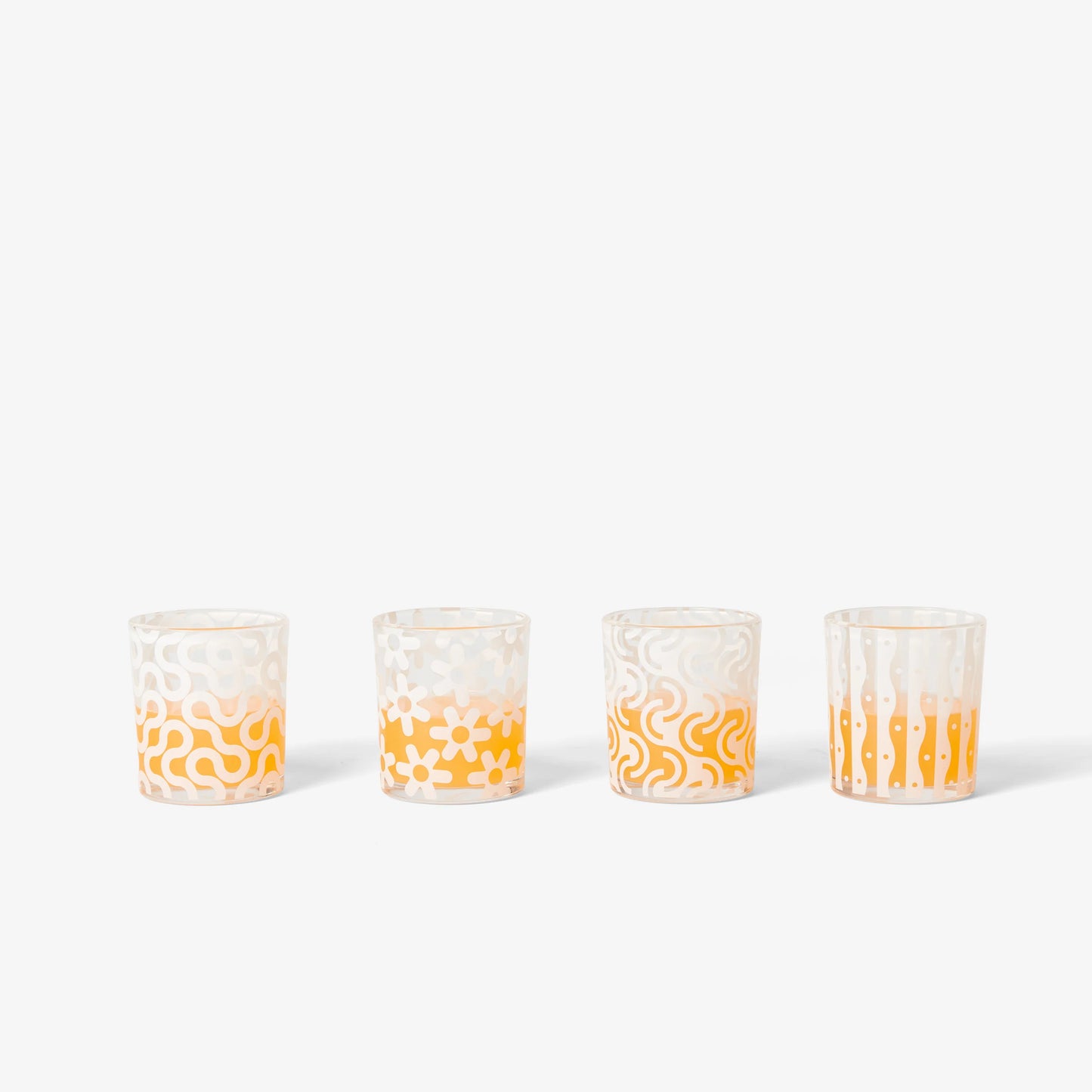 Dusen Dusen Pattern Glasses (White)