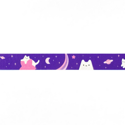 Purple Night Sky Cats Washi Tape