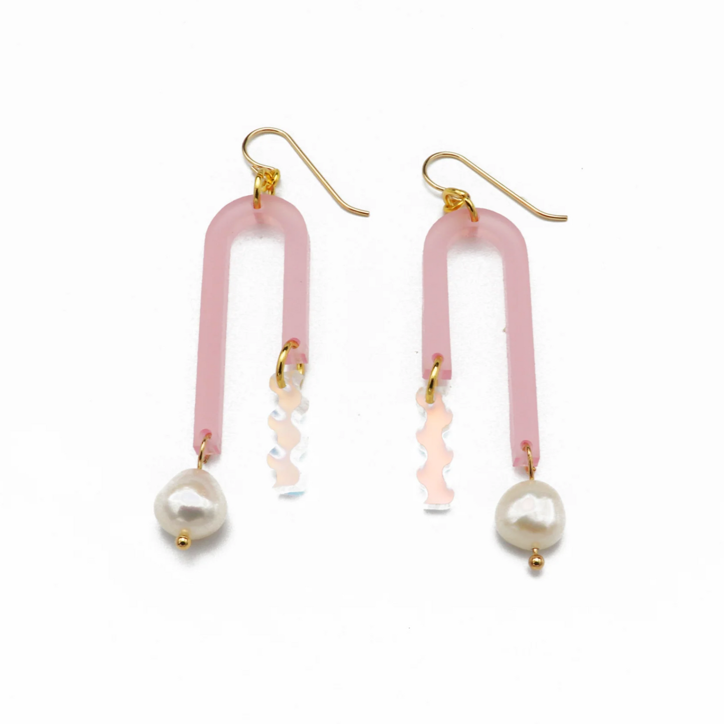 Arch Earrings - Frost Pink