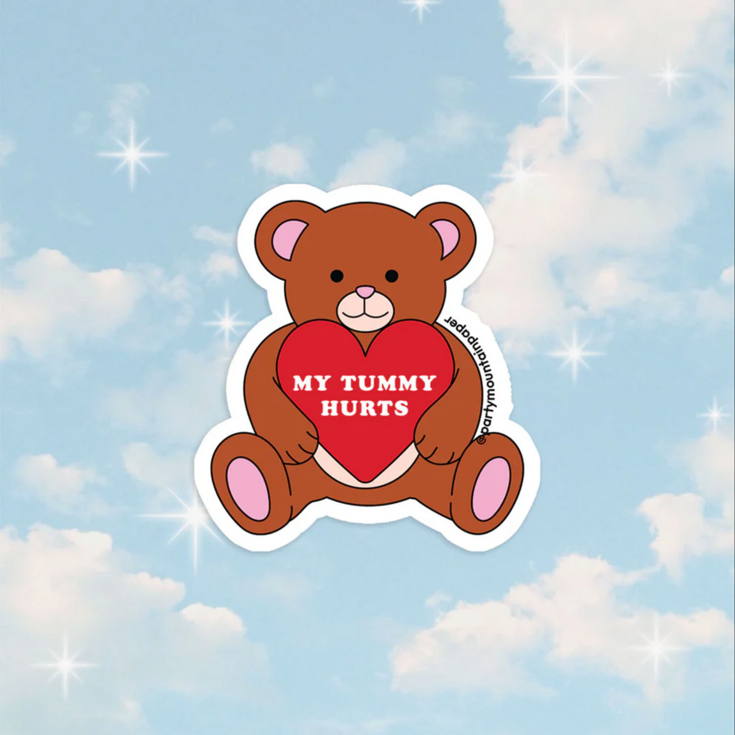 My Tummy Hurts Bear Sticker