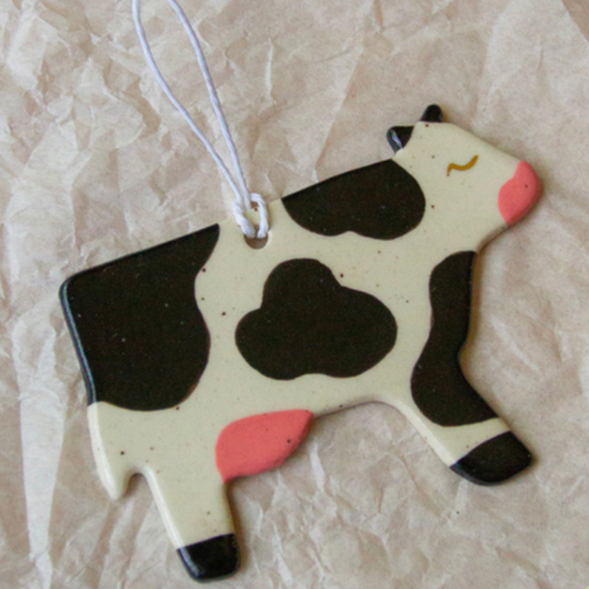 Ceramic Cow Ornament