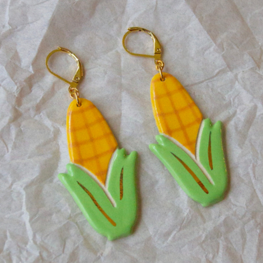 Ceramic Corn Earrings