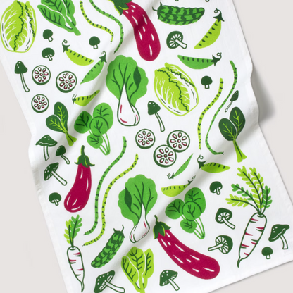 Asian Veggies Tea Towel