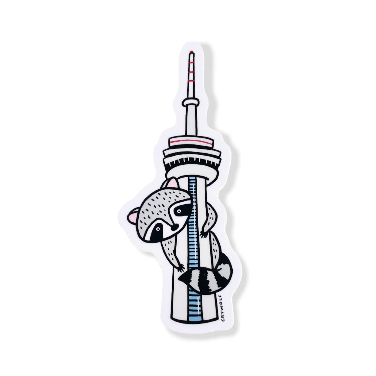 Toronto Tower Racoon Vinyl Sticker