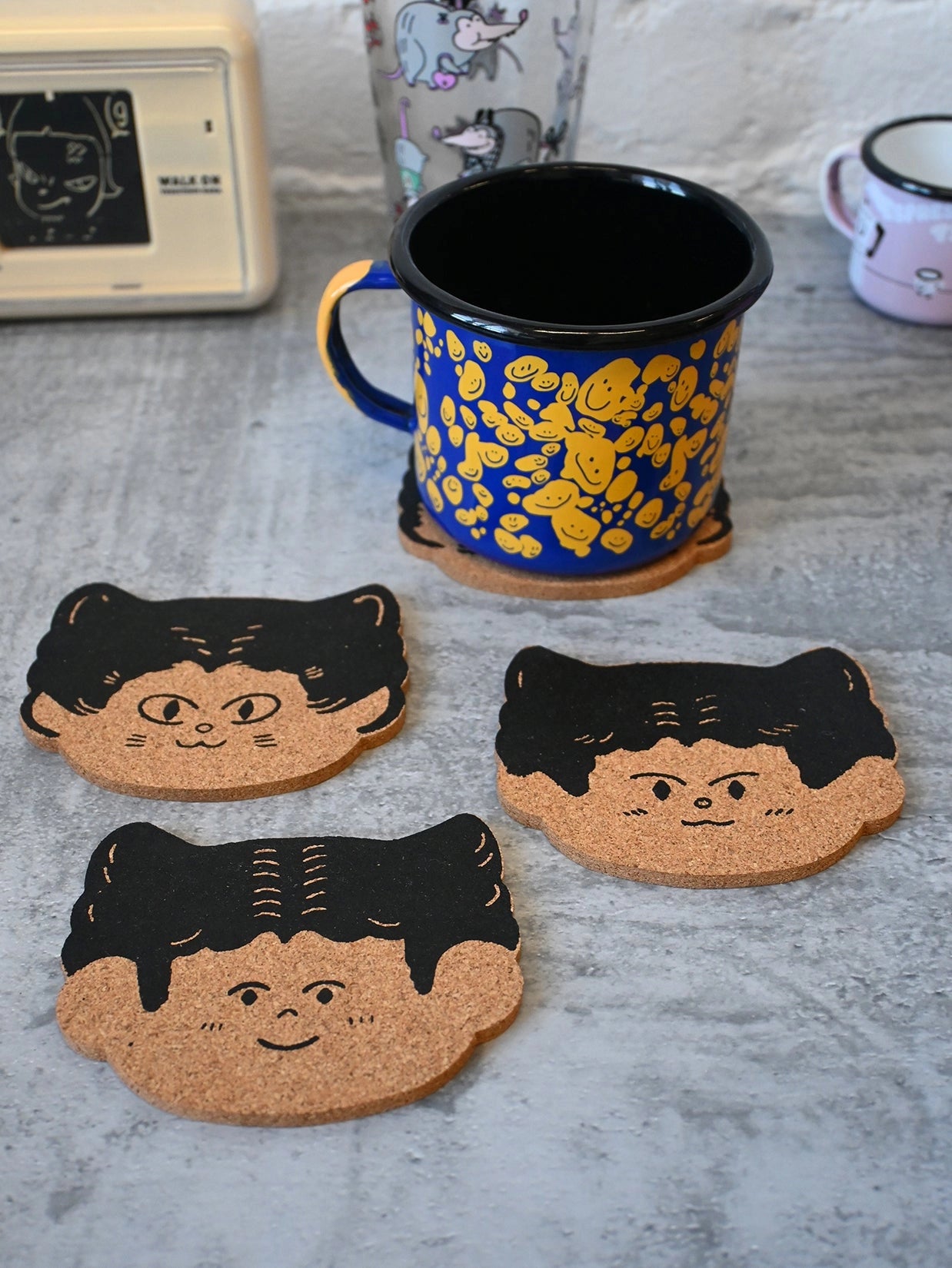 Cat Person Cork Coasters (Set of 4)